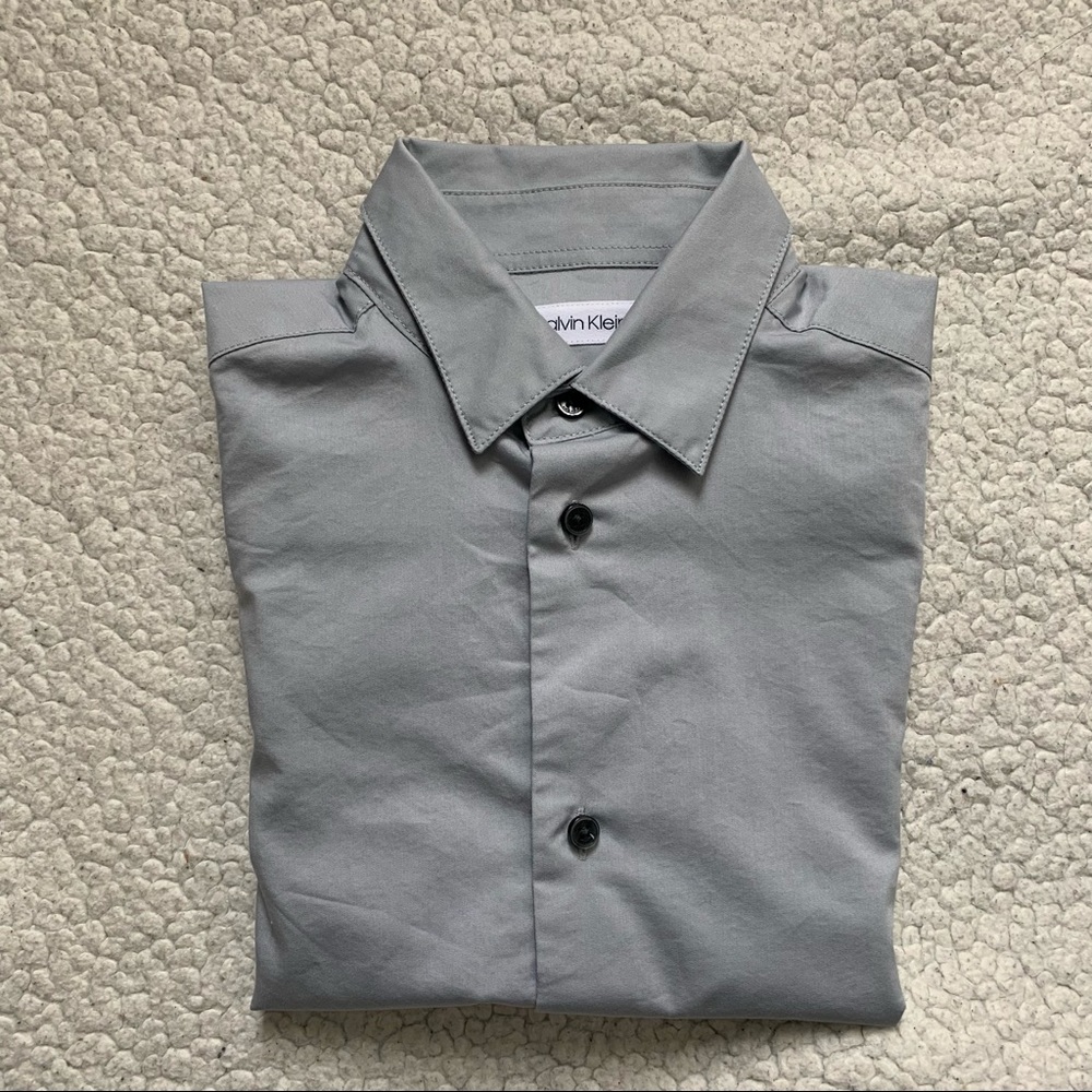Calvin Klein  gray boys dress shirt